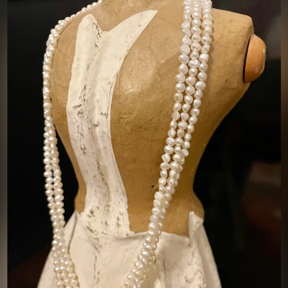 Multi-Strand Freshwater Rice Pearl Necklace - Picture 3 of 7